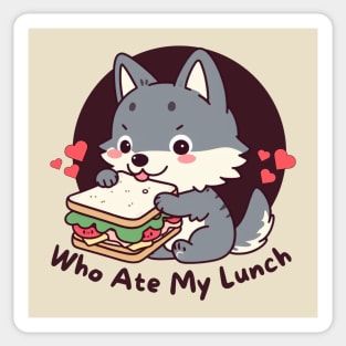 Sandwich wolf Food puns Sticker